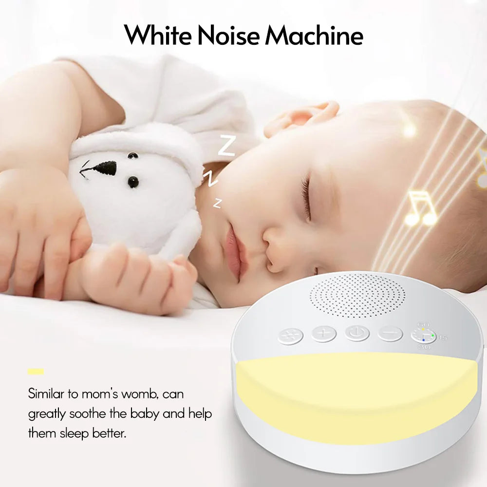 Baby White Noise Machine – USB Rechargeable Sleep Sound Player with Timer & Night Light