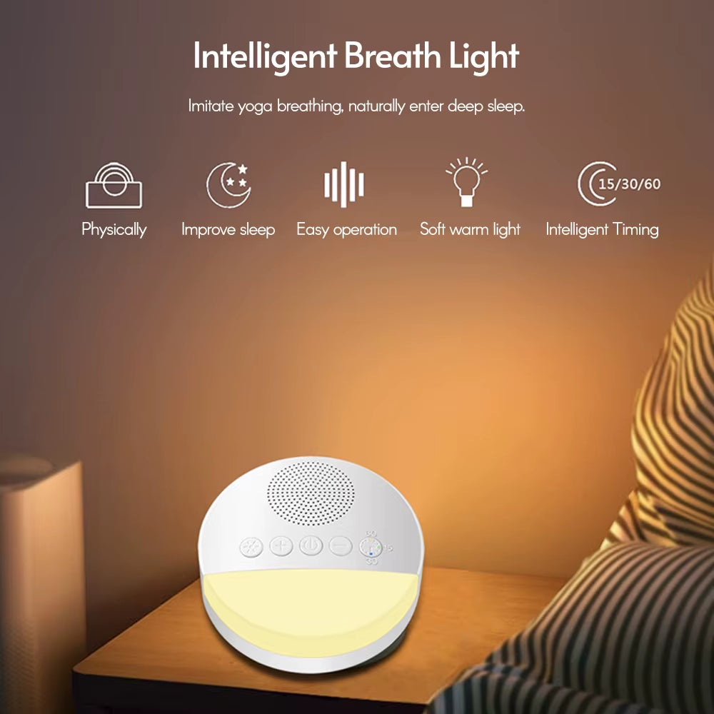 Baby White Noise Machine – USB Rechargeable Sleep Sound Player with Timer & Night Light